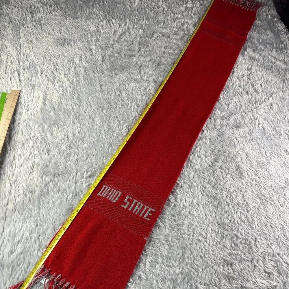 Ohio State Buckeyes Scarf Red Gray One Size OSU Winter Fall Supporter SGA
